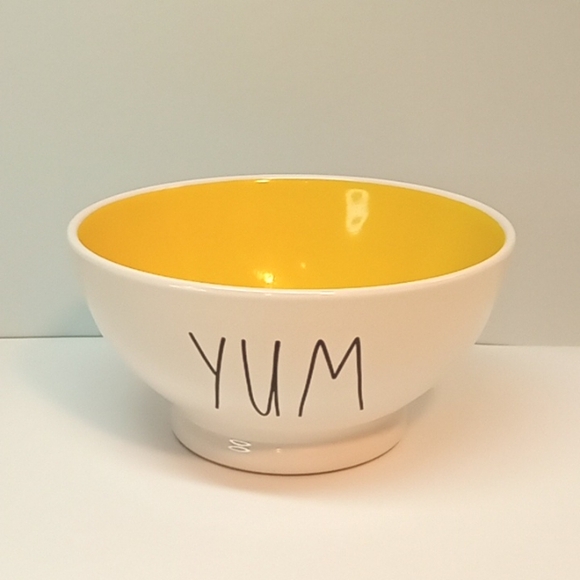 5 1/2" Rae Dunn YUM bowl with pink interior. No flaws. - Picture 1 of 7